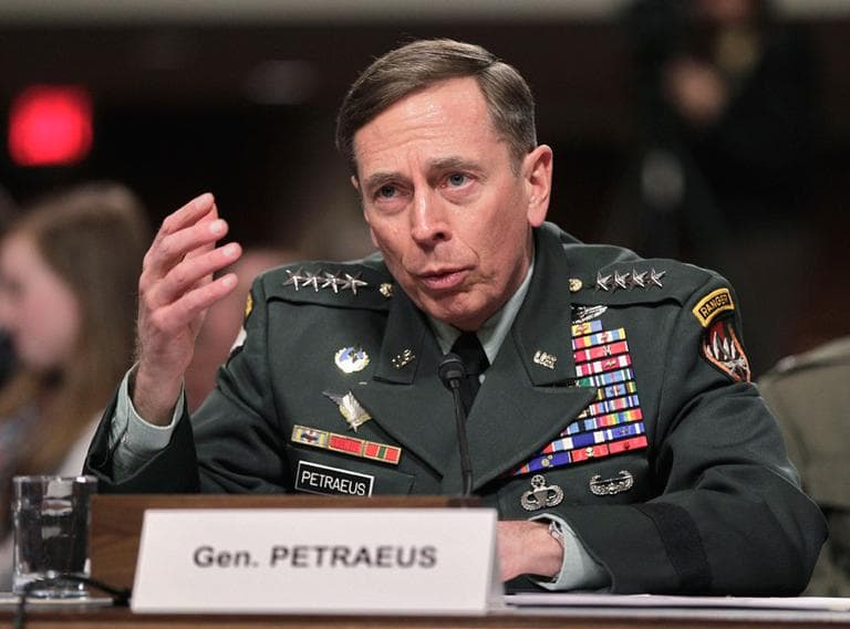 Gen. David Petraeus, commander of U.S. and NATO forces in Afghanistan, testifies on Capitol Hill in Washington on Tuesday. (AP)