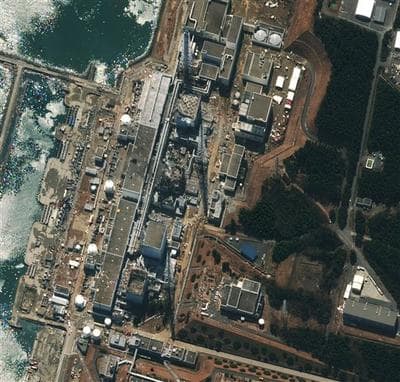 A satellite image shows Fukushima Dai-ichi nuclear plant in Japan. (AP/DigitalGlobe)