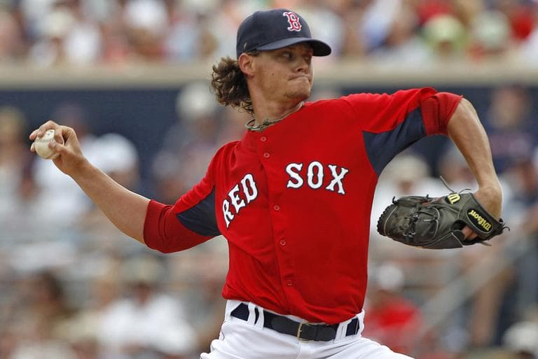 The Red Sox' Clay Buchholz pitches in a spring game against the Tampa Bay Rays. (AP)