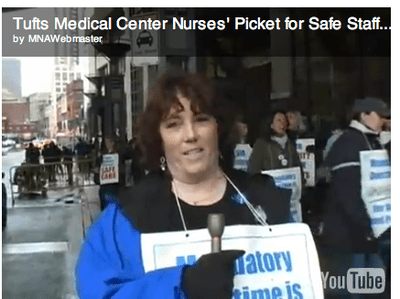 Tufts Medical Center nurses picketed last week for 'safe staffing'