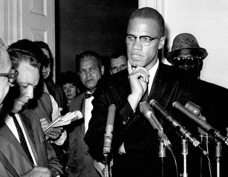 Malcolm X speaks to reporters in Washington, D.C., in 1963. (AP)