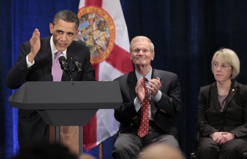 President Barack Obama during a Democratic fundraiser at Fontainebleau Resort in Miami on March 4, 2011. The president has raised nearly $96 million for Democrats since being elected and is now expected to raise $1 billion for his re-election campaign. (AP)