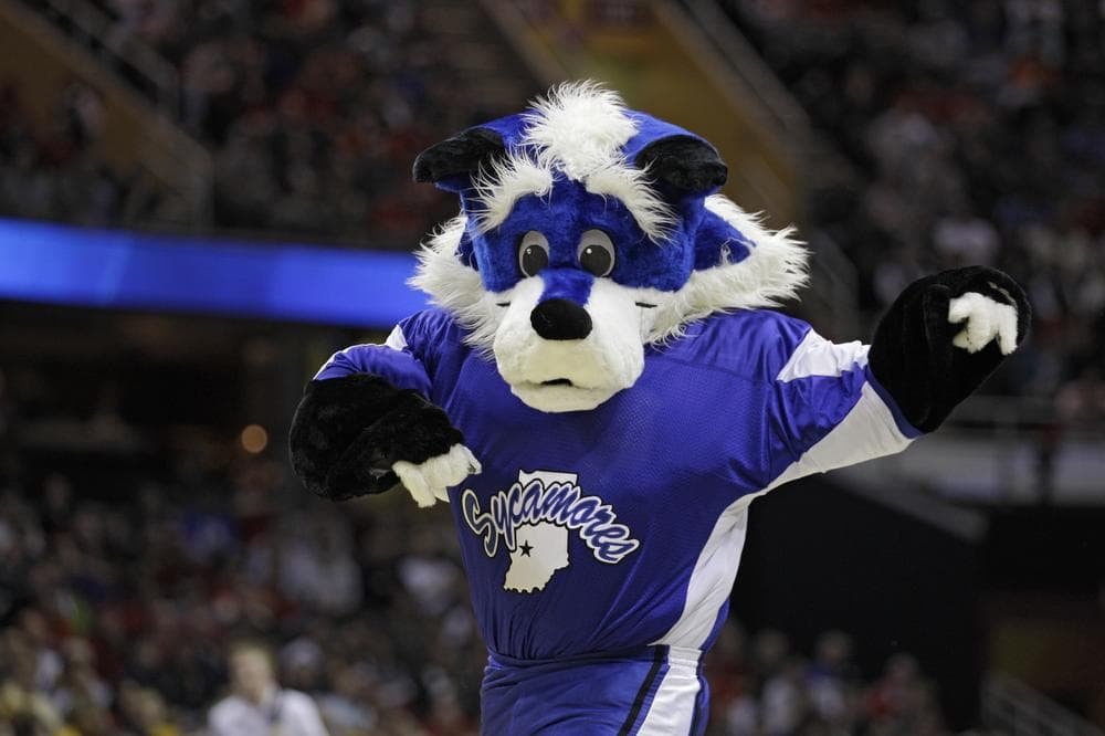 The Indiana State mascot, Sycamore Sam, performs during the second round of the NCAA college basketball tournament. (AP)