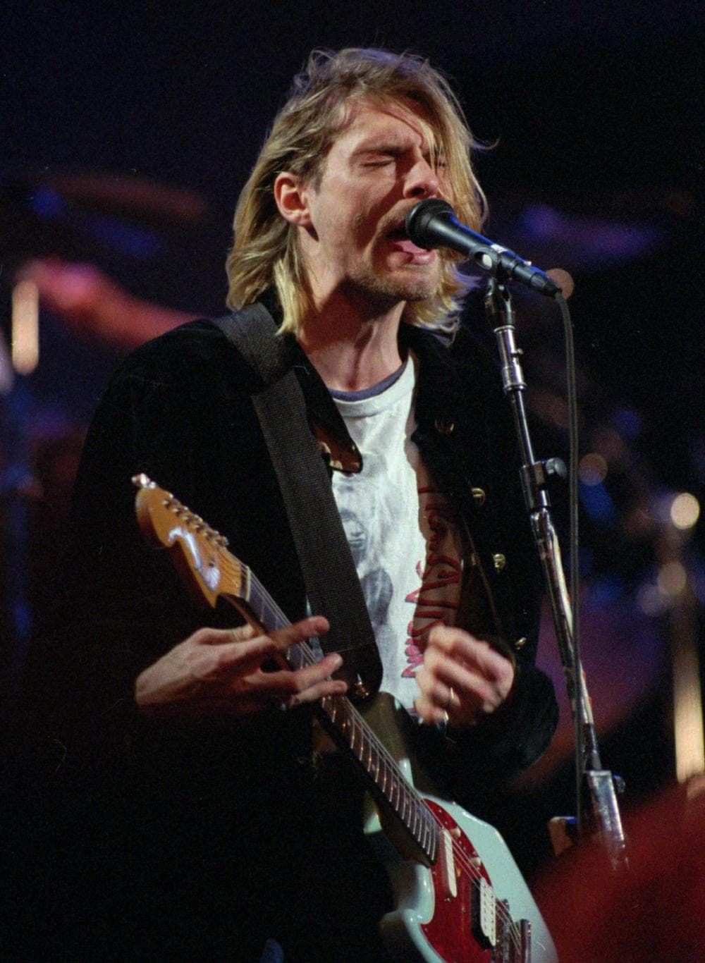 The late Kurt Cobain, former singer and songwriter of the Seattle band &quot;Nirvana.&quot; He committed suicide 17 years ago this month. (AP)