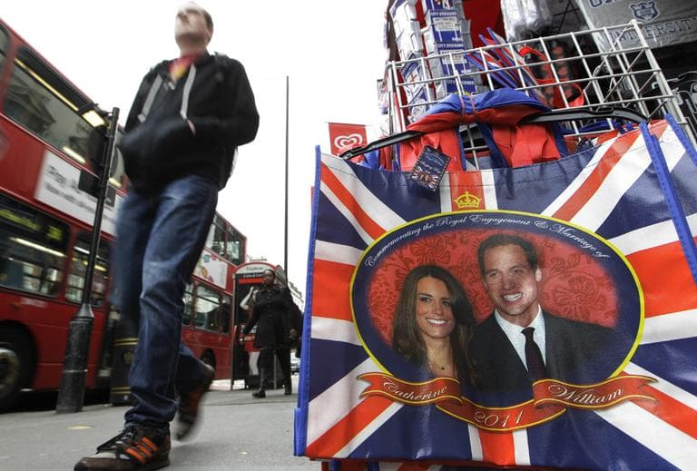 Shops all over London are displaying mementos from the upcoming royal wedding. (AP)