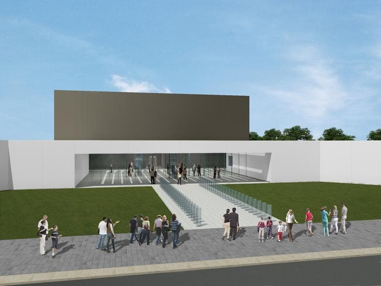 A rendering of the entrance way of the planned Edward M. Kennedy Institute For The U.S. Senate. (Courtesy)