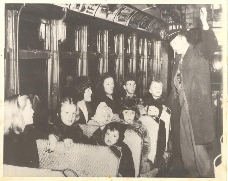 The Kilroy family in the trolley car they won. Click to enlarge. (Courtesy James Kilroy)