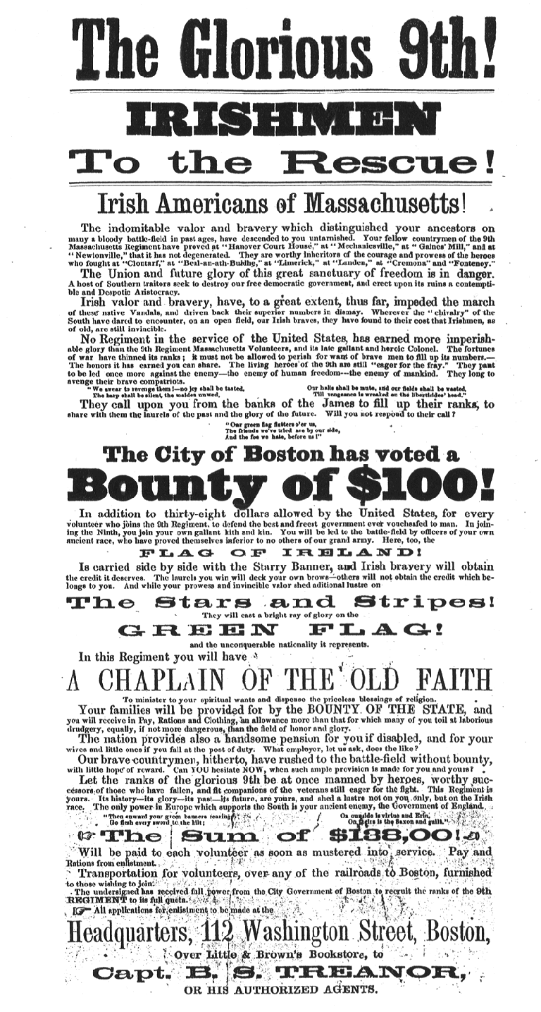 Posters exhorted men of the Commonwealth to join Union forces. Click to enlarge.