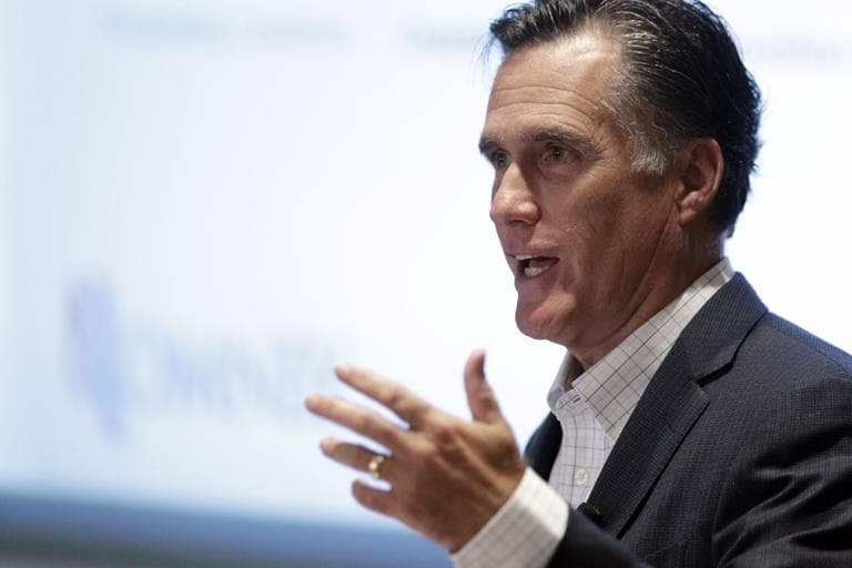 Former Massachusetts Gov. Mitt Romney lays out his plan for health care reform during an address at the University of Michigan Cardiovascular Center in Ann Arbor, Mich., Thursday. (AP)