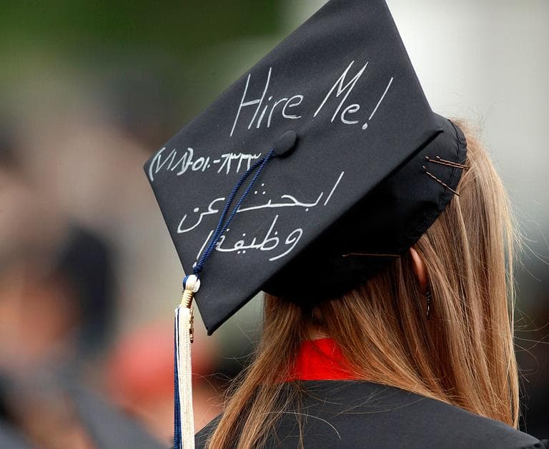 A 2011 graduate looked for work on commencement day. (AP)