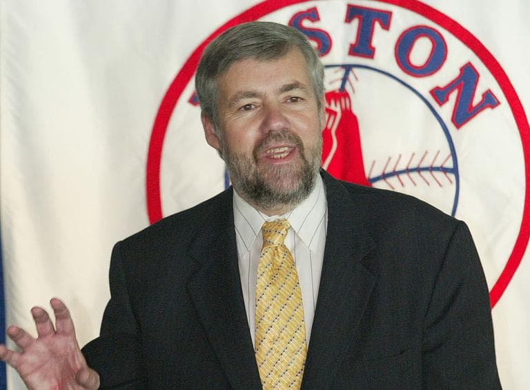 Bill James speaks during a 2002 press conference at Fenway Park. The master statistician has now turned his focus away from baseball with his new book &quot;Popular Crime.&quot; (AP)