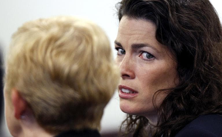 Former Olympic figure skater Nancy Kerrigan, right, sits with her mother, Brenda Kerrigan, in court, Wednesday. (AP)