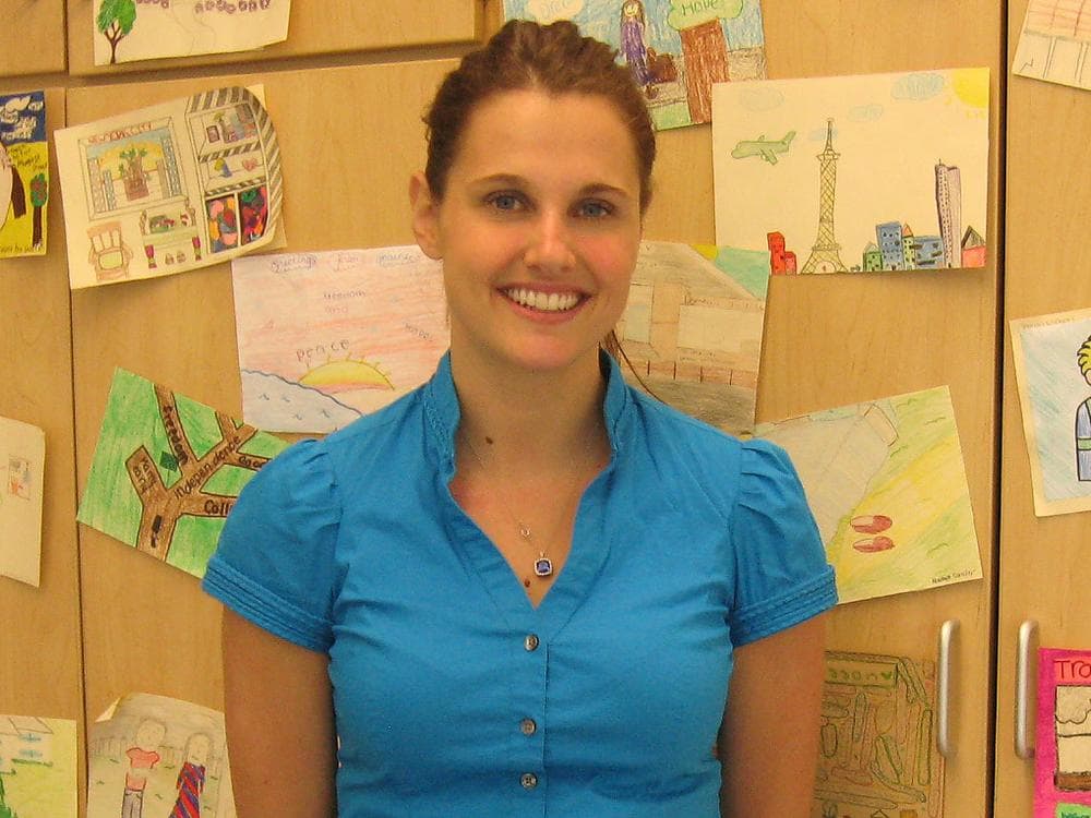 Student teacher Christine Dunn (Sacha Pfeiffer/WBUR)