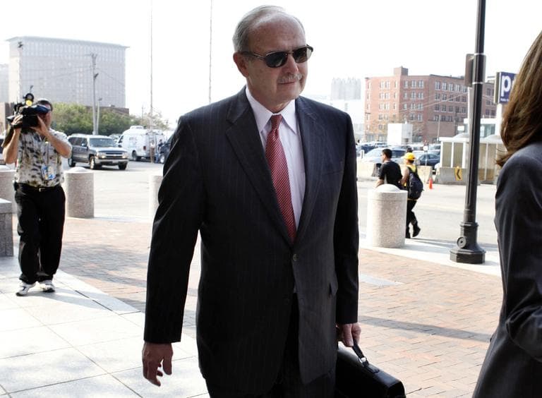 Former Massachusetts House Speaker Salvatore DiMasi arrives at the federal courthouse in Boston, Friday. (AP)