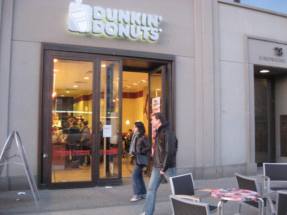 Deutschland runs on Dunkin'? The parent company's IPO filing identifies Germany as a major target for more stores such as this one in Berlin. (Curt Nickisch/WBUR)