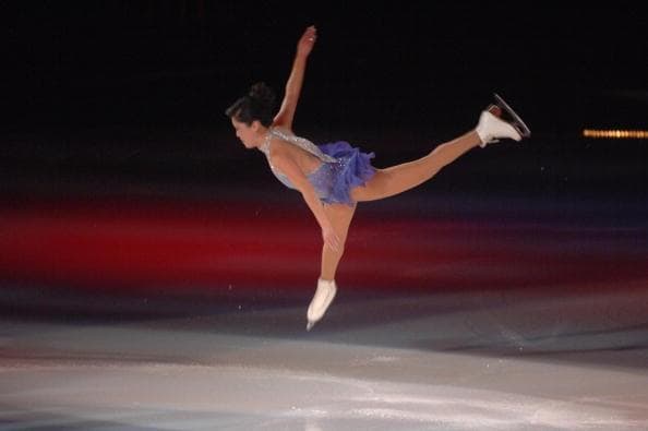 Skater Kristi Yamaguchi takes a jump