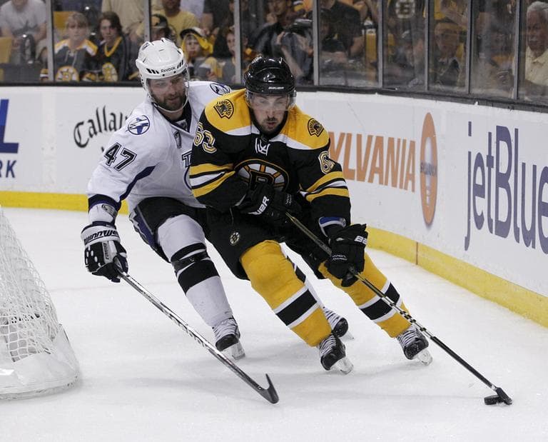 The Bruins and left wing Brad Marchand will look to bring the Stanley Cup back to Boston. (AP)
