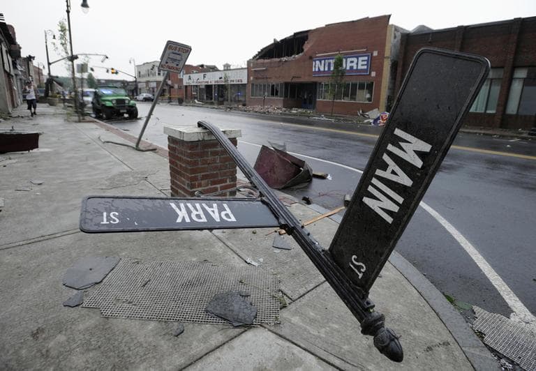 A tornado ripped through downtown Springfield Wednesday. (AP)