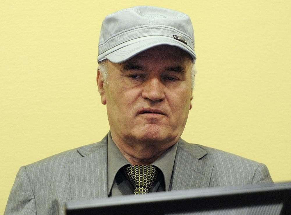 Former Bosnian Serb Gen. Ratko Mladic sits in the court room during his initial appearance at the U.N.'s Yugoslav war crimes tribunal in The Hague, Netherlands, Friday. (AP)