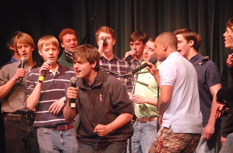 The Latonics, a 15-boy A cappella group at Roxbury Latin (Andrea Shea/WBUR)