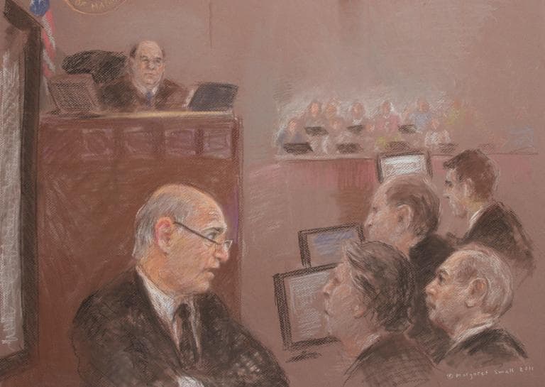 Closing arguments were offered Friday in the federal corruption trial of former House Speaker Salvatore DiMasi and two associates. (Margaret Small for WBUR)