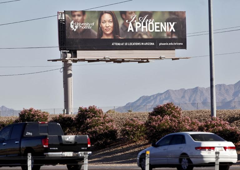 In this 2009 file photo, a University of Phoenix billboard is shown in Chandler, Ariz.  (AP)