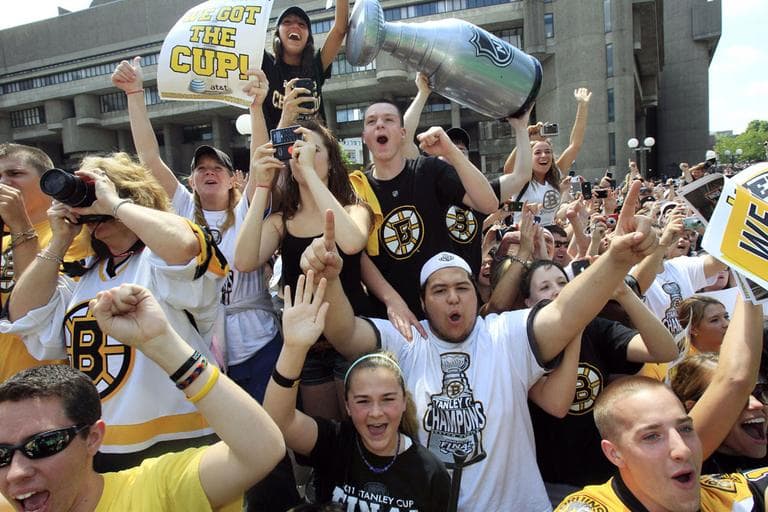 Crowds lined Boston&#039;s downtown streets Saturday for the Bruins &quot;rolling rally&quot; celebration. (AP)