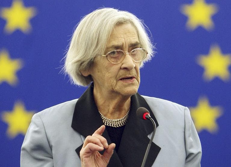 Elena Bonner, widow of Soviet-era dissident Andrei Sakharov, at the European Parliament in 2008 (AP)
