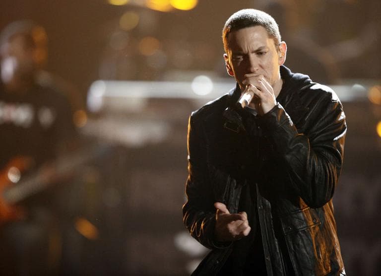 Rapper Eminem performs at the 2010 BET awards. (AP)
