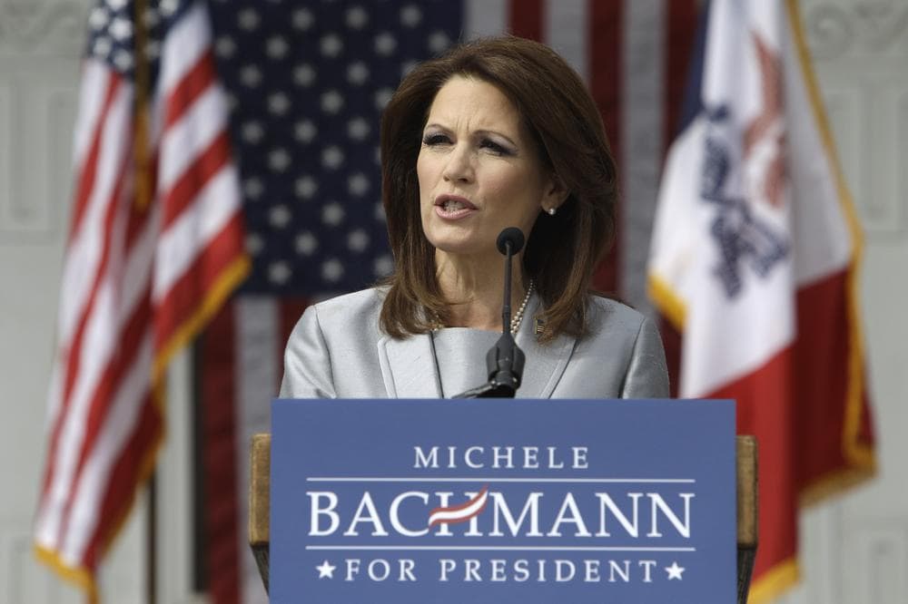 Rep. Michele Bachmann, R-Minn., speaks to supporters during her formal announcement to seek the 2012 Republican presidential nomination, Monday, in Waterloo, Iowa. (AP)