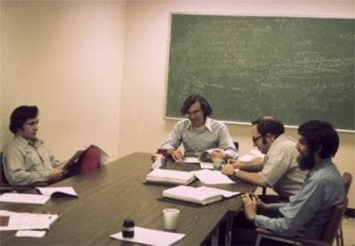 Steve Webber, Charlie Clingen, Barry Wolman and Noel Morris, far right, in about 1974 (Courtesy of Errol Morris)