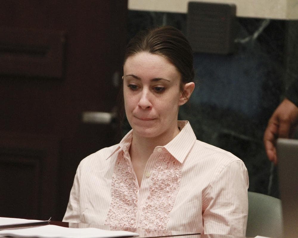 Casey Anthony sits at the defense table during the second day of jury deliberations in her murder trial in Orlando, Fla., Tuesday. (AP)