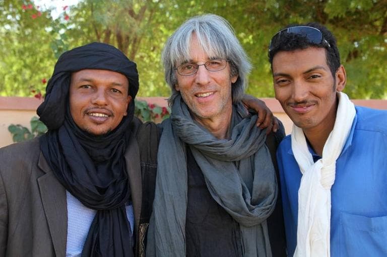 Mohamed Serge, Ron Wyman and Bombino in Timbuktu, Mali in January (Ron Wyman)