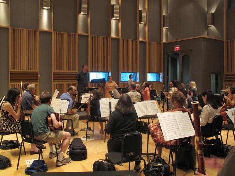 Landmarks Orchestra at rehearsal (Andrea Shea/WBUR)