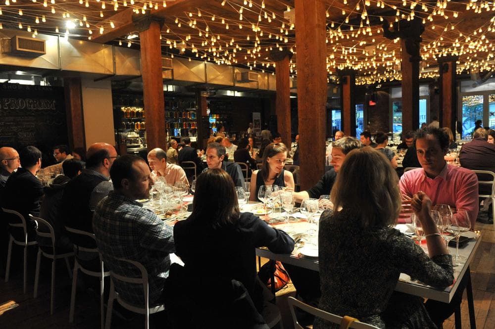 Diners at the JBF LTD pop-up restaurant in New York.  For chefs, pop-ups are a way to test new dishes, let off some creative steam, expand their brand to new neighborhoods and otherwise take risks without the investment required for a traditional restaurant.   (AP)