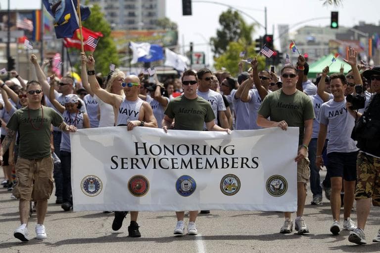 More than 200 active duty troops and war veterans marched in San Diego&#039;s gay pride parade in what is believed to be the first time an identifiable group of active duty troops has participated in such an event in the U.S. (AP)