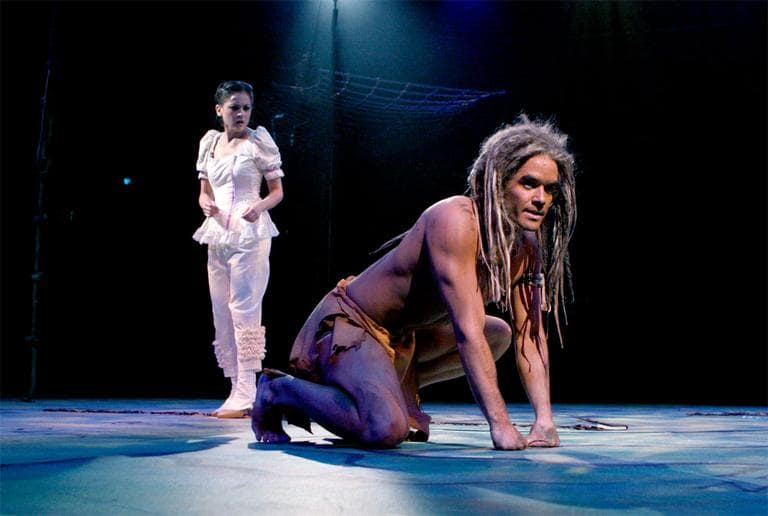 Andrea Goss (Jane) and Brian Justin Crum (Tarzan) perform in North Shore Music Theatre's &quot;Tarzan.&quot; (Paul Lyden/North Shore Music Theatre)
