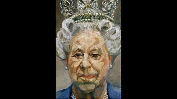 &quot;Queen Elizabeth II Portrait&quot; by Lucian Freud, 2001. (AP)