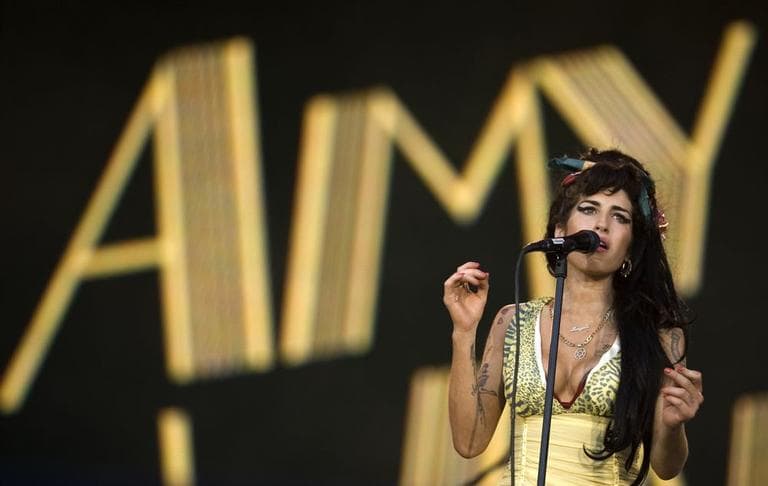 Amy Winehouse performs during the Rock in Rio music festival in Arganda del Rey, on the outskirts of Madrid in 2008. (AP)