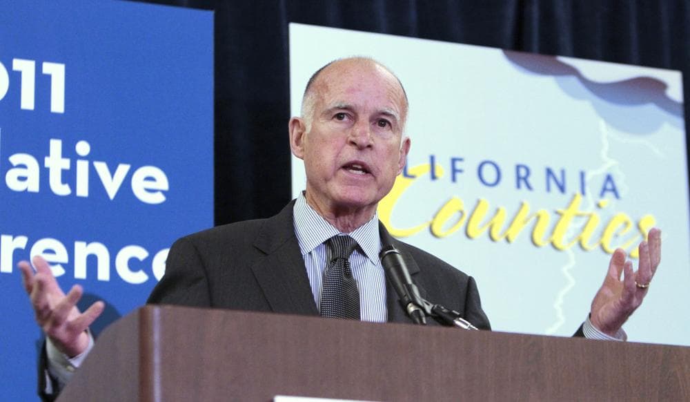 California Gov. Jerry Brown. The state will borrow $5-billion through a temporary loan in case of a credit-market disruption if the debt-ceiling is not raised by the August 2nd deadline. (AP)