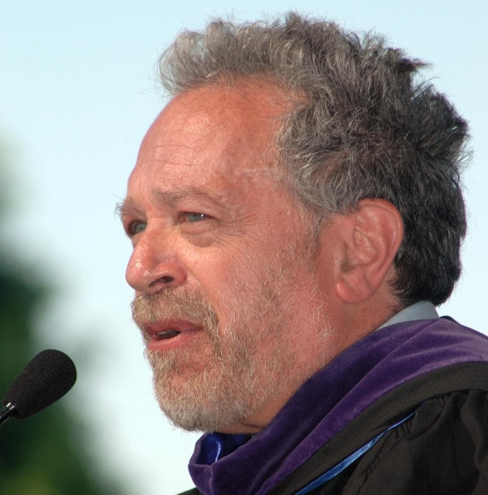 Robert Reich, Labor Secretary during the Clinton administration, gives his commencement speech during the graduation ceremonies at California State University, Fullerton IN 2008. (AP/California State University, Fullerton)