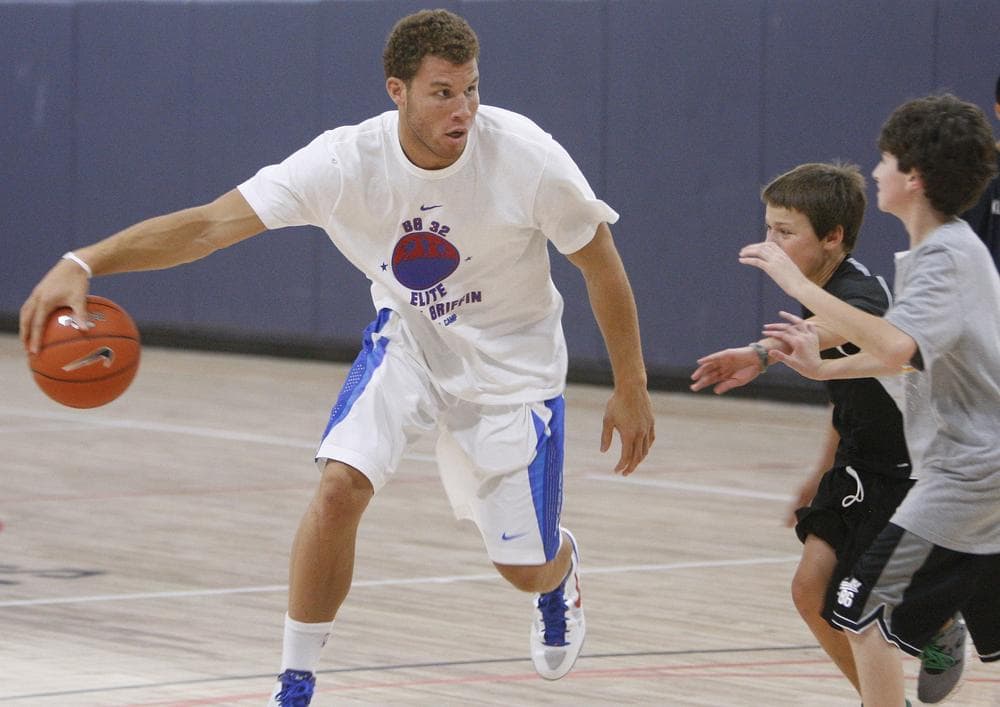Los Angeles Clippers' Blake Griffin at his youth basketball camp in Oklahoma City this week.  Griffin is also taking up surfing during the NBA lockout. (AP)