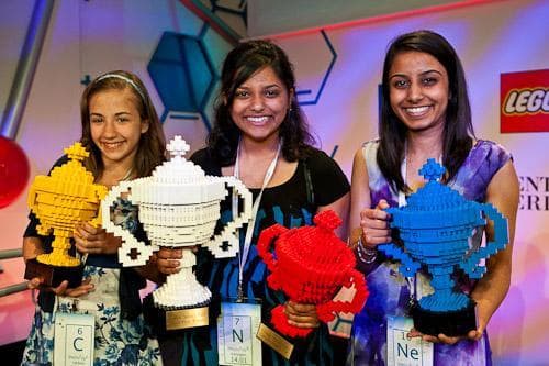 Winners of the first Google Science Fair (from left to right): Lauren Hodge, Shree Bose, Naomi Shah. (Photo courtesy of The Official Google Blog)