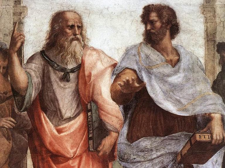 Plato and Aristotle in Raffaello Sanzio's &quot;The School of Athens&quot; (Creative Commons)