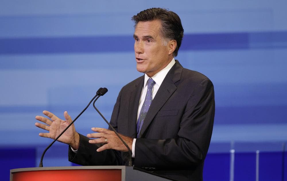 Former Massachusetts Gov. Mitt Romney speaks during Thursday's GOP Debate. (AP)