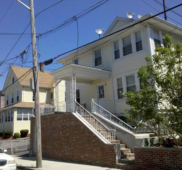 Fugitive Inocente Orlando Montano has apparently been living in this Irving Street house in Everett. (Lynn Jolicoeur for WBUR)