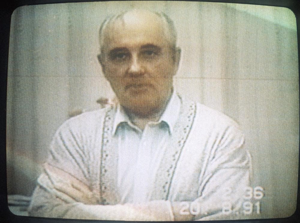 Soviet President Mikhail Gorbachev is seen on a tape filmed by his son-in-law while the Soviet president was held captive in the Crimea during the recent failed coup attempt. (AP)