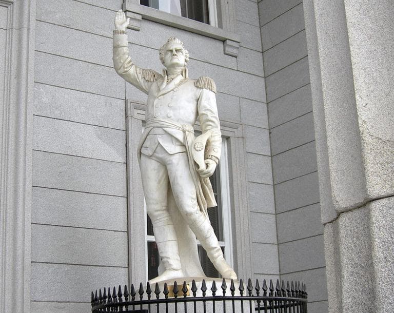 A statue of Ethan Allen sits outside the Vermont State House in Montpelier, Vt. (jimmywayne/Flickr)