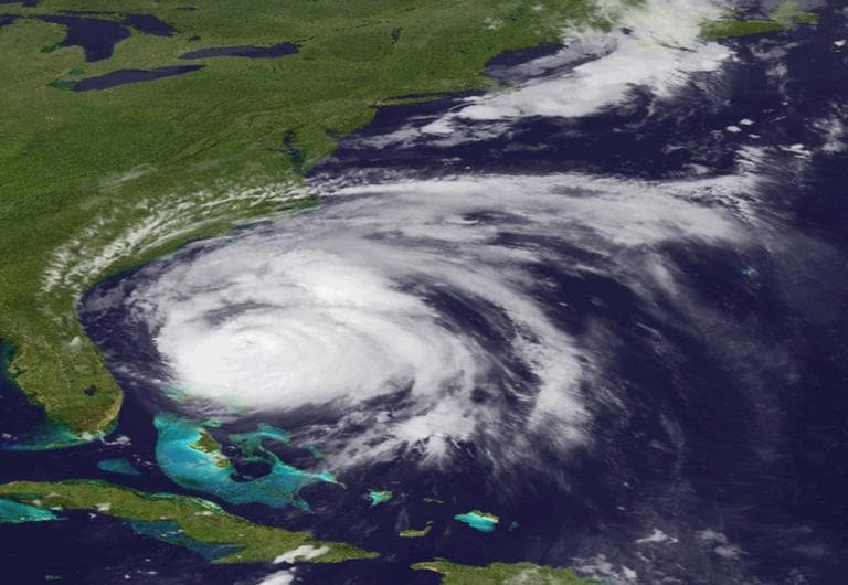 An image from NOAA shows Hurricane Irene moving up the East Coast on Aug. 26, 2011. (AP)