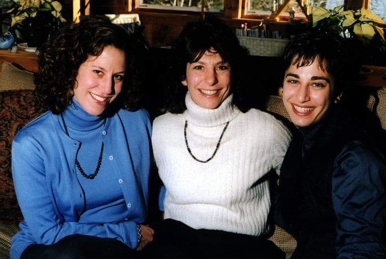 Sisters Danielle and Carie Lemack (outside) with their mother, Judy Larocque, on Christmas Day, 2000. (Courtesy)